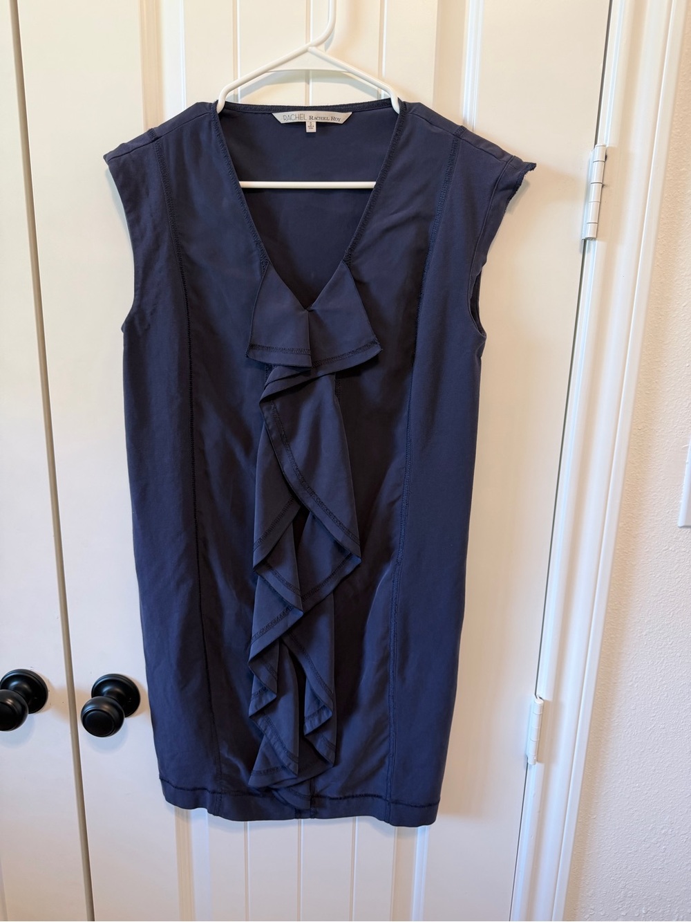Rachel Rachel Roy Size 8 Navy Cascading Ruffle Dress